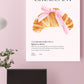 Cute Croissant Pink Bow Quote | Digital Download Art | Coquette Pink Trend Art | Breakfast Lover Wall Decor | Cute French Coffee Shop Decor
