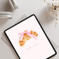 Croissant with Pink Bow Digital Download Poster | Cute Coquette Pink Trend Art | Breakfast Lover Wall Decor | Cute French Coffee Shop Decor