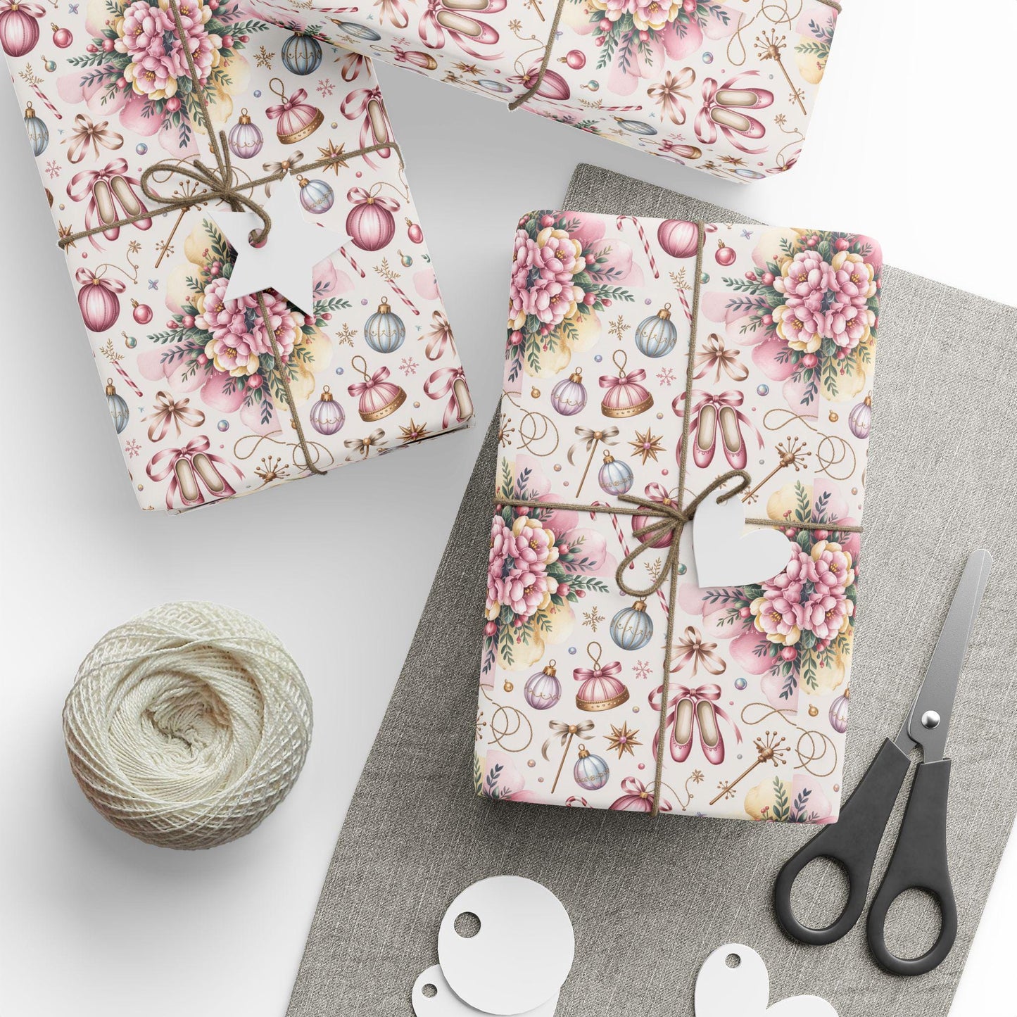 Luxury Christmas Wrapping Paper, Sugarplum Ballet Theme, Anthropologie Papyrus Inspired Design, Holiday Gift Wrap, Festive Packaging,