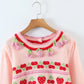 Pink Cherry & Strawberry Cropped Cardigan