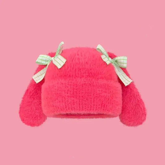 Cute Bow Bunny Beanie