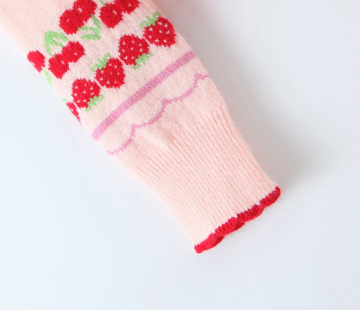 Pink Cherry & Strawberry Cropped Cardigan