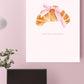 Croissant with Pink Bow Digital Download Poster | Cute Coquette Pink Trend Art | Breakfast Lover Wall Decor | Cute French Coffee Shop Decor